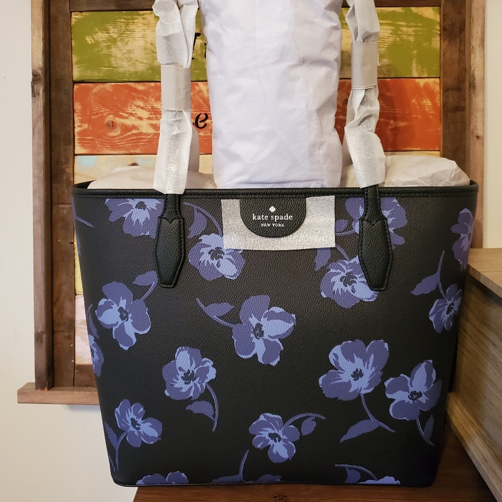 Kate Spade Black Tote with Floral Print